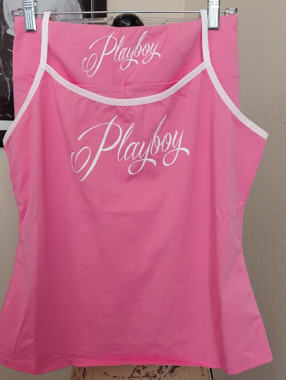 DOLLSKILL 1X PLAYBOY Pink Cami & Shorts Sleep Set with White Logo Trim
